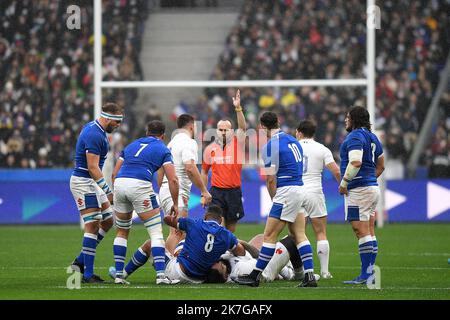 ©PHOTOPQR/VOIX DU NORD/PIERRE ROUANET ; 06/02/2022 ; Saint-Denis, le 06/02/2022. Rugby, Tournoi des Six Nations, premier match. XV de France (FFR) - Italie (Squadra Azzurra, FIR Italia), au Stade de France (Paris). PHOTO PIERRE ROUANET LA VOIX DU NORD Stock Photo