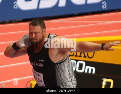 ©Laurent Lairys/MAXPPP - Tomas WALSH of New Zeland Finale Shot Put Men during the World Athletics Indoor Championships 2022 on March B19 2022 at Stark Arena in Belgrade, Serbia - Photo Laurent Lairys / Stock Photo