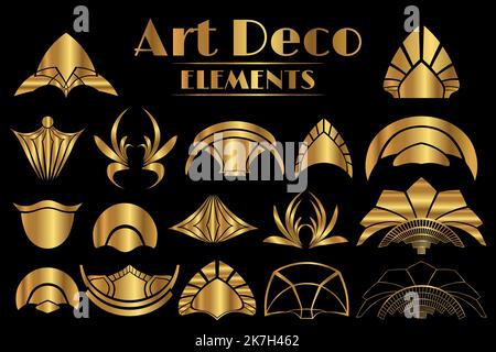 Art Deco Ornaments and Decoration Elements Stock Vector