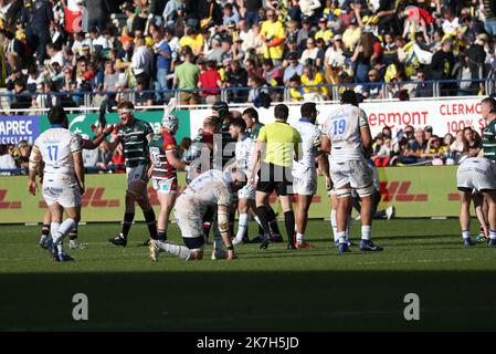 Thierry LARRET / Maxppp. Rugby Champions Cup : ASM Clermont Auvergne vs Leicester Tigers. Stade Marcel Michelin, Clermont-Ferrand (63). Le 10 Avril 2022. Stock Photo