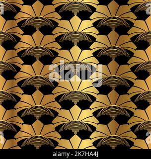 Abstract Art Deco Gold Seamless Pattern Stock Vector