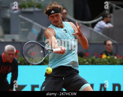 ©Laurent Lairys/MAXPPP - Alexander Zverev of Germany during the Mutua Madrid Open 2022 tennis tournament on May 4, 2022 at Caja Magica stadium in Madrid, Spain - Photo Laurent Lairys / Stock Photo