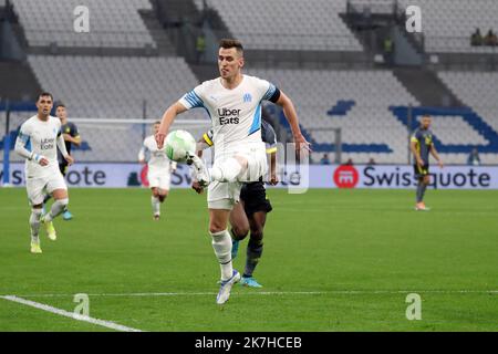 ©Manuel Blondeau/AOP Press/MAXPPP - 05/05/2022 Marseille Arkadiusz Milik of Marseille during the UEFA Conference League Semi Final Leg Two match between Olympique Marseille and Feyenoord Rotterdam at Stade Velodrome in Marseille, France, on May 05, 2022. Stock Photo