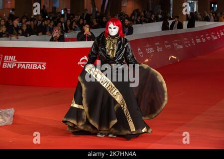 October 17, 2022, Rome, RM, Italy: Italian street artist Laika attends the red carpet during the fifth day of the seventeenth edition of the Rome Film Fest 2022  (Credit Image: © Matteo Nardone/Pacific Press via ZUMA Press Wire) Stock Photo