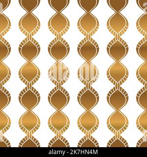 Art Deco Style Seamless Pattern in White and Gold Stock Vector