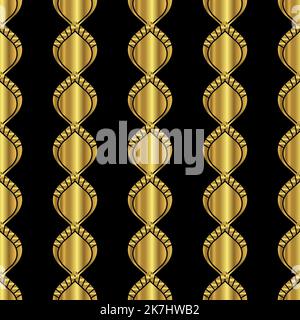 Vertical Black Gold Elegant Art Deco Pattern Design Stock Vector