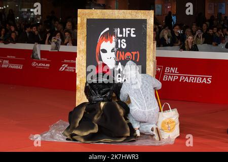 October 17, 2022, Rome, RM, Italy: Italian street artist Laika attends the red carpet during the fifth day of the seventeenth edition of the Rome Film Fest 2022  (Credit Image: © Matteo Nardone/Pacific Press via ZUMA Press Wire) Stock Photo