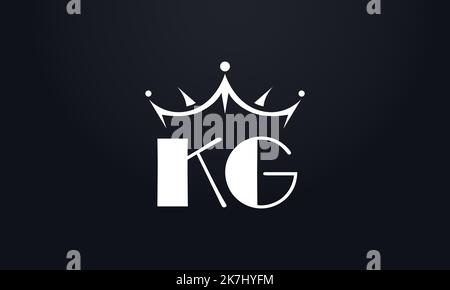 King crown logo design vector and extra bold queen symbol with letters Stock Vector
