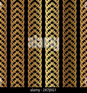 Black and Gold Abstract Vertical Elegant Seamless Pattern Stock Vector