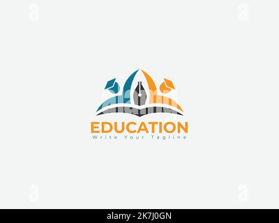 Education logo design for school, academy, university Stock Vector