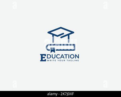 Education logo concept for book and cap icon symbol Stock Vector