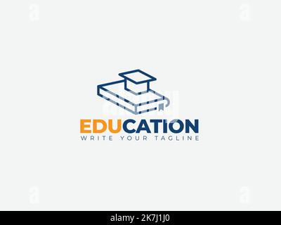 Education logo concept for book and cap icon symbol Stock Vector