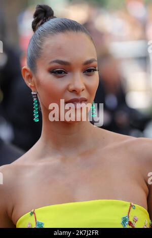 ©Pierre Teyssot/MAXPPP ; Cannes Film Festival 2022. 75th edition of the 'Festival International du Film de Cannes' on 27/05/2022 in Cannes, France. Red carpet for the screening of the film 'Mother And Son (Un Petit Frere)' Lais Ribeiro. Â© Pierre Teyssot / Maxppp  Stock Photo