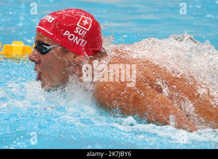 ©Laurent Lairys/MAXPPP - Noe Ponti of Suisse Heat (4) 200 M Butterfly Men during the 20 Th FINA World Championships Budapest 2022, Swimming event on June 20, in Budapest, Hungary - Photo Laurent Lairys / MAXPPP Stock Photo