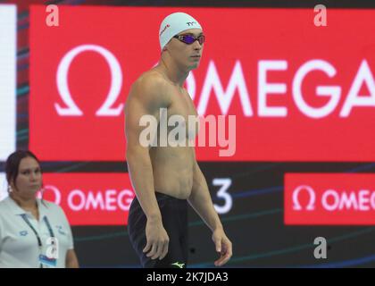 ©Laurent Lairys/MAXPPP - Maxime Grousset of France Finale 100 M Freestyle Men during the 19th FINA World Championships Budapest 2022, Swimming event on June 22 2022 in, Hungary - Photo Laurent Lairys / MAXPPP Stock Photo