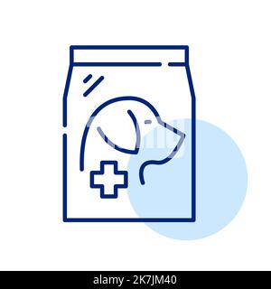 Vet recommended dog food package. Pixel perfect, editable stroke icon Stock Vector