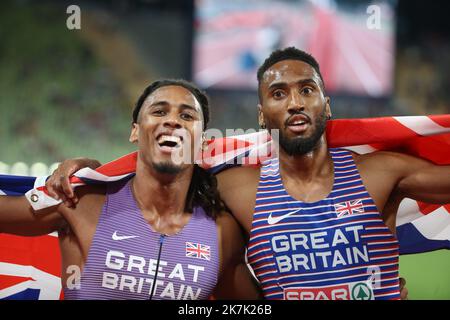 ©Laurent Lairys/MAXPPP - Alex Haydock - Wilson and Matthew Hudson - Smith of Great Britain Finale Men's 400m during the European Athletics Championships 2022 on August 17, 2022 in Munich, Germany - Photo Laurent Lairys / ABACAPRESS.COM Stock Photo