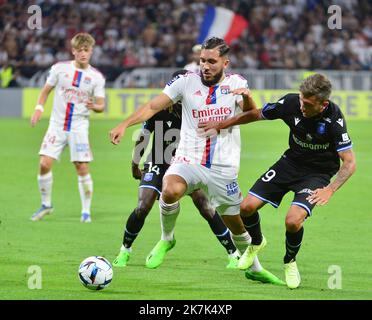 ©PHOTOPQR/LE PROGRES/Richard MOUILLAUD - Décines-Charpieu 31/08/2022 - le 31/08/2022 OL AUXERRE -OL AUXERRE Rayan Cherki  Stock Photo