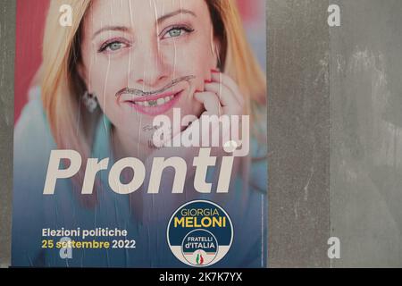 ©Pierre Teyssot/MAXPPP ; Giorgia Meloni Campaign in Bolzano. Bolzano ...