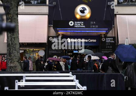 ©Francois Glories/MAXPPP - 01/10/2022 « Kino Corso », the Cinema with the Green Carpet in front, the Opernhaus during the 18th Zurich Film Festival in Zurich. Switzerland. November 01 2022 Stock Photo