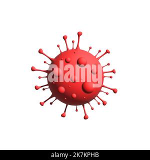 3D virus illustration on white background. Covid 19, monkeypox and different Stock Vector