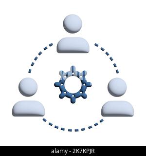 3d team optimized work icon Stock Vector