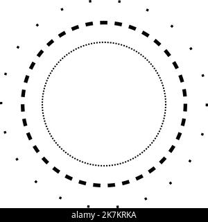 Tracing circle shape lines element for preschool, kindergarten and Montessori kids prewriting and drawing activities in vector illustration Stock Vector