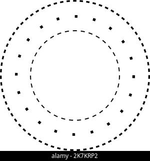 Tracing circle shape lines element for preschool, kindergarten and Montessori kids prewriting and drawing activities in vector illustration Stock Vector