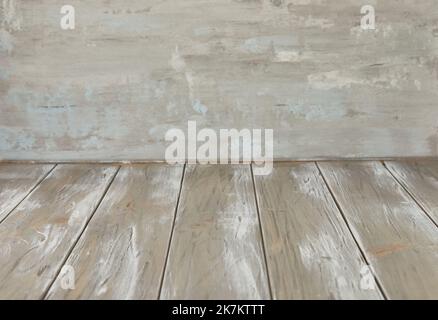 Background texture gray wood backing and grey-blue backdrop for photographing food and products Stock Photo