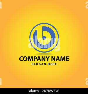Letter b Logo icon template in circle shape. Stock Vector