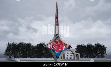 Damascene Sword Monument | نصب السيف الدمشقي, دمشق, سوريا Stock Photo