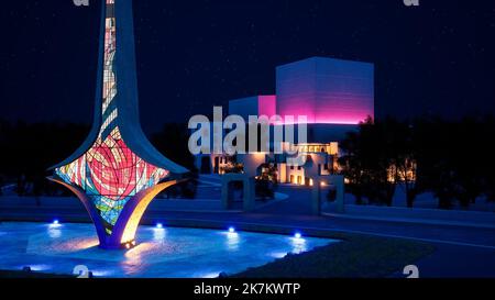 Damascene Sword Monument | نصب السيف الدمشقي, دمشق, سوريا Stock Photo