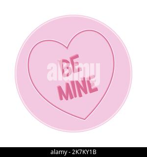 Loveheart Sweet Candy - Be Mine Message vector Illustration Stock Vector