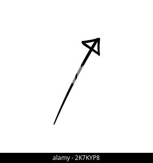 hand drawn long arrow pointing towards upside. Stock Vector