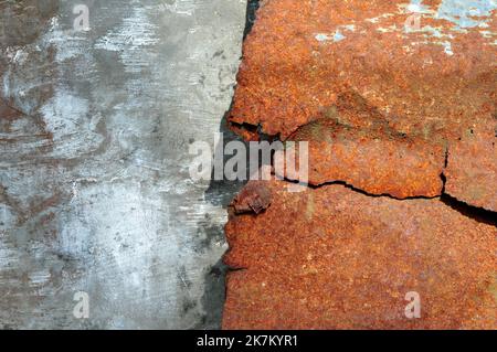 Rusty metal plate background texture pattern wallpaper Stock Photo