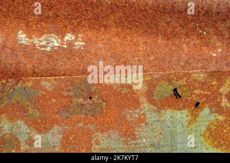 Rusty metal plate background texture pattern wallpaper Stock Photo