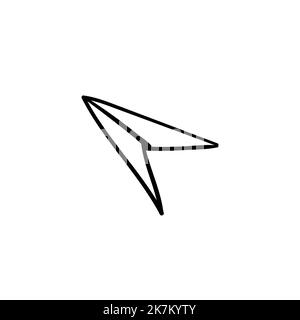 cursor icon in outline shape on white isolated background. Stock Vector