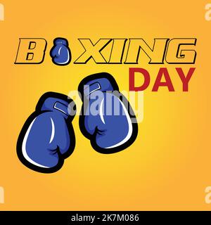 boxing day typography with boxing gloves vector illustration. Stock Vector