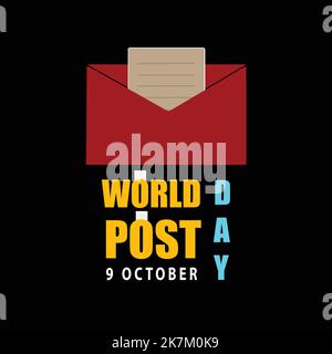 world post day 9 october, vector typography illustration. Stock Vector
