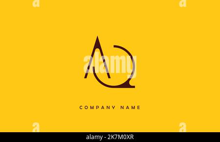 AQ, QA Abstract Letters Logo Monogram Stock Vector