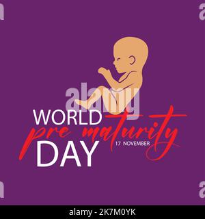 World prematurity day 17 November creative typography with baby icon vector illustration. Stock Vector