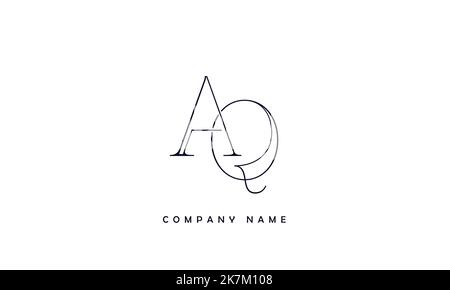 AQ, QA Abstract Letters Logo Monogram Stock Vector