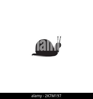 snail vector icon logo type on white isolated background. Stock Vector