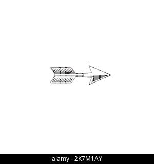 tribal short arrow pointing to right vector icon isolated on white background. Stock Vector