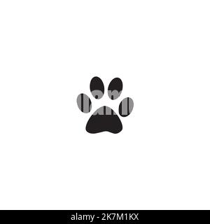 cat print icon, black paw, vector illustration on white isolated background. Stock Vector
