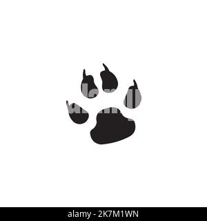 dog print paw logo type for pet shop, paw icon. Stock Vector