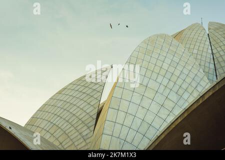 The Lotus Temple, located in New Delhi, India, is a Bahai House of Worship Stock Photo