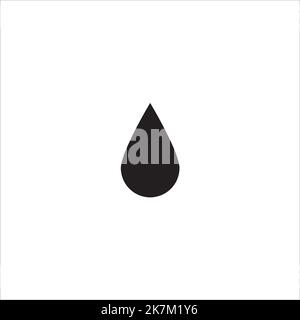 Rain drop, or water drop flat vector icon on white isolated background. Stock Vector