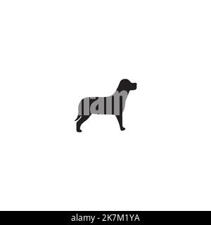 dog vector icon, pet shop logo on white isolated background. Stock Vector