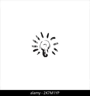 creative light bulb icon, logo on white isolated background. Stock Vector